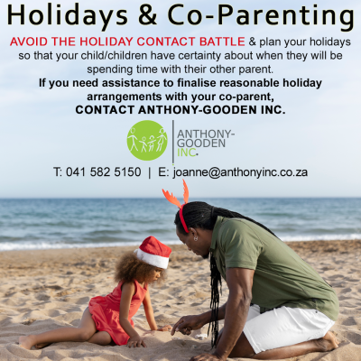A father and child enjoying the Gqeberha beach, representing holiday visitation rights in a parenting plan.